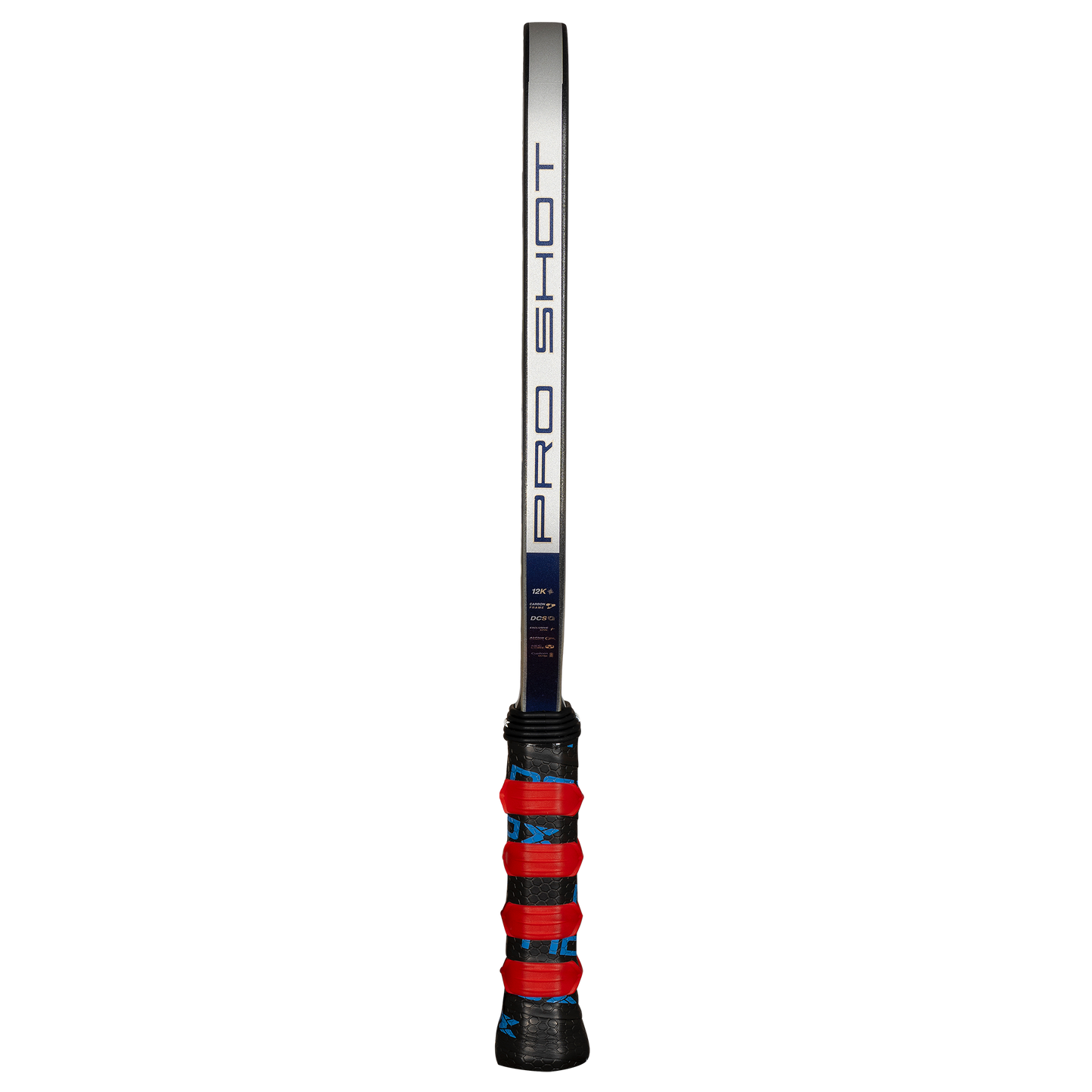 NOX PRO SHOT RACKET 12K Carbon piklbolo raketė – šoninis vaizdas, plonas profilis ir patvarus rėmas aukštiems smūgiams