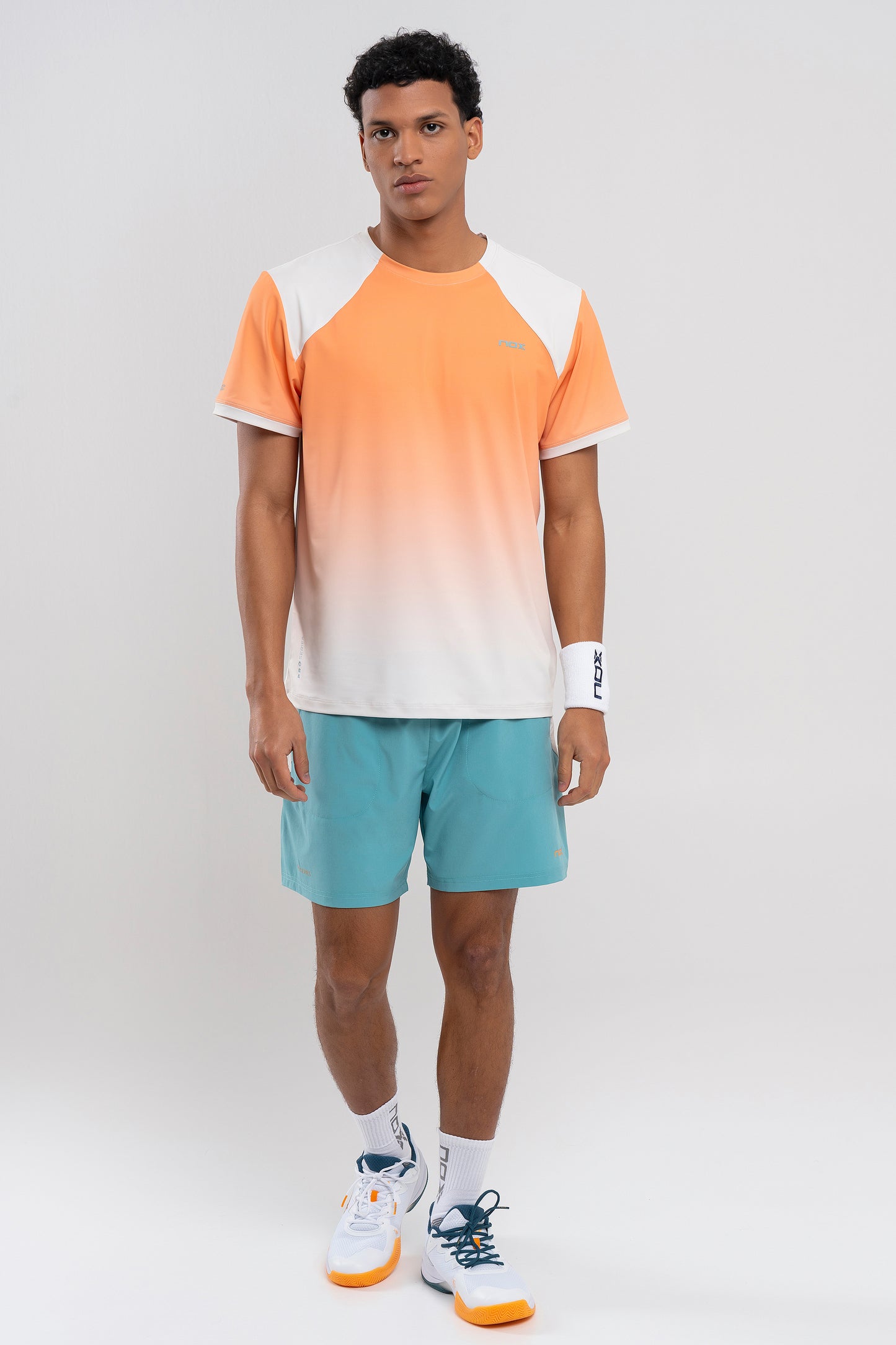 Padelio marškinėliai vyrams NOX PRO T-Shirt Orange Degraded