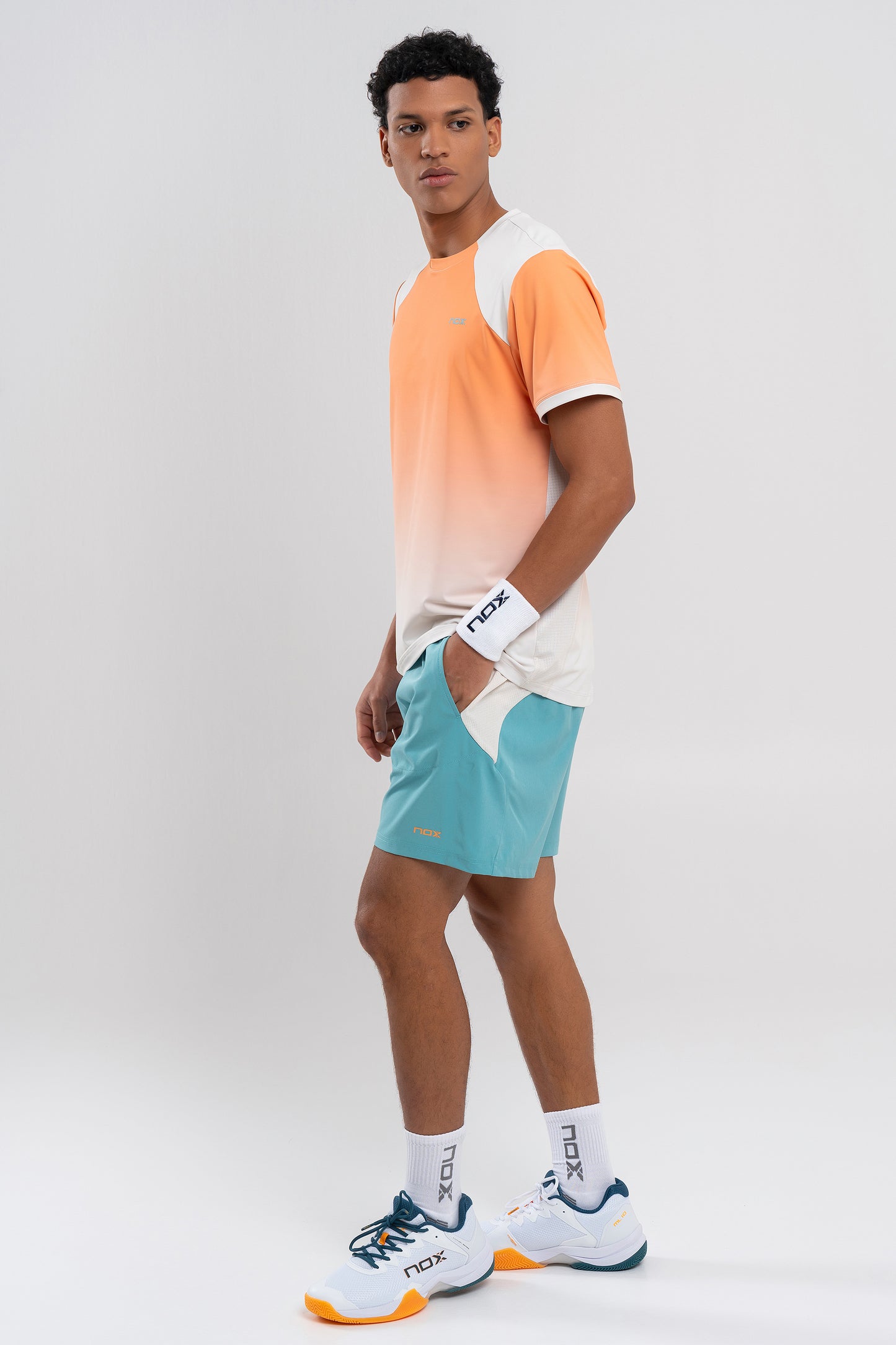 Padelio marškinėliai vyrams NOX PRO T-Shirt Orange Degraded