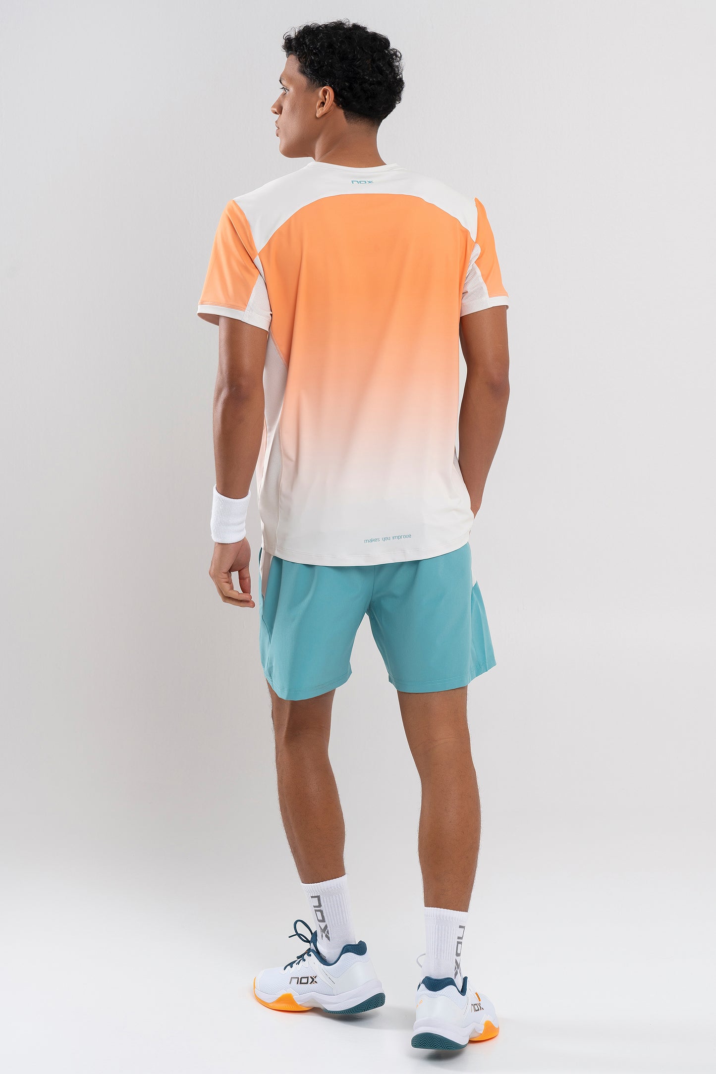 Padelio marškinėliai vyrams NOX PRO T-Shirt Orange Degraded