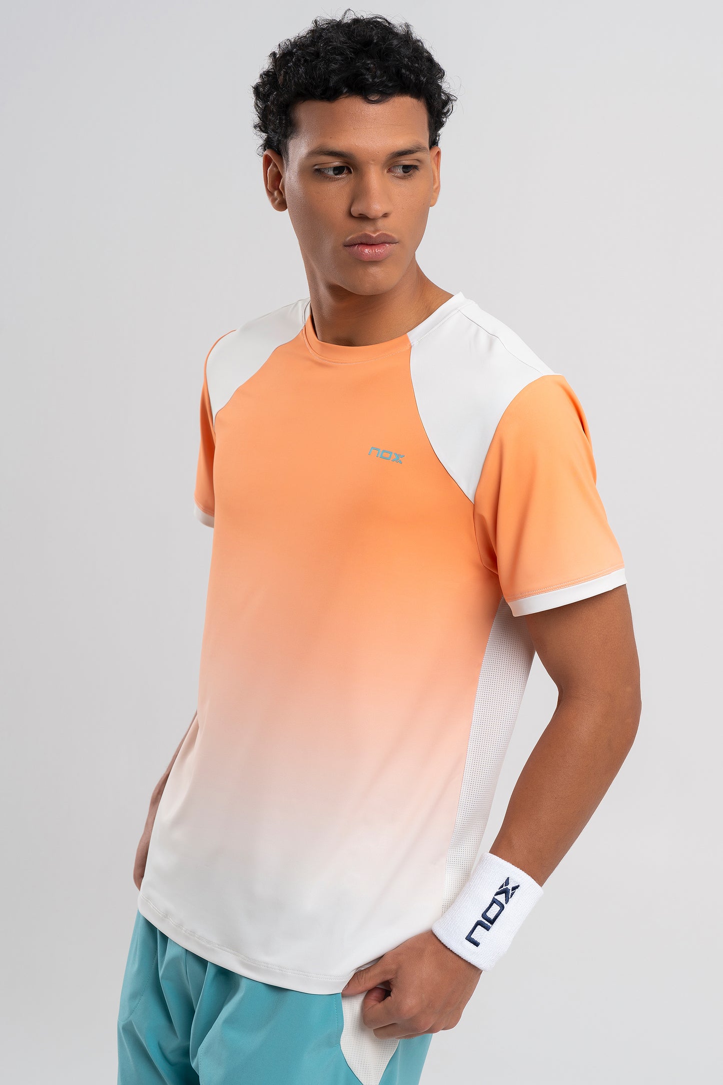 Padelio marškinėliai vyrams NOX PRO T-Shirt Orange Degraded