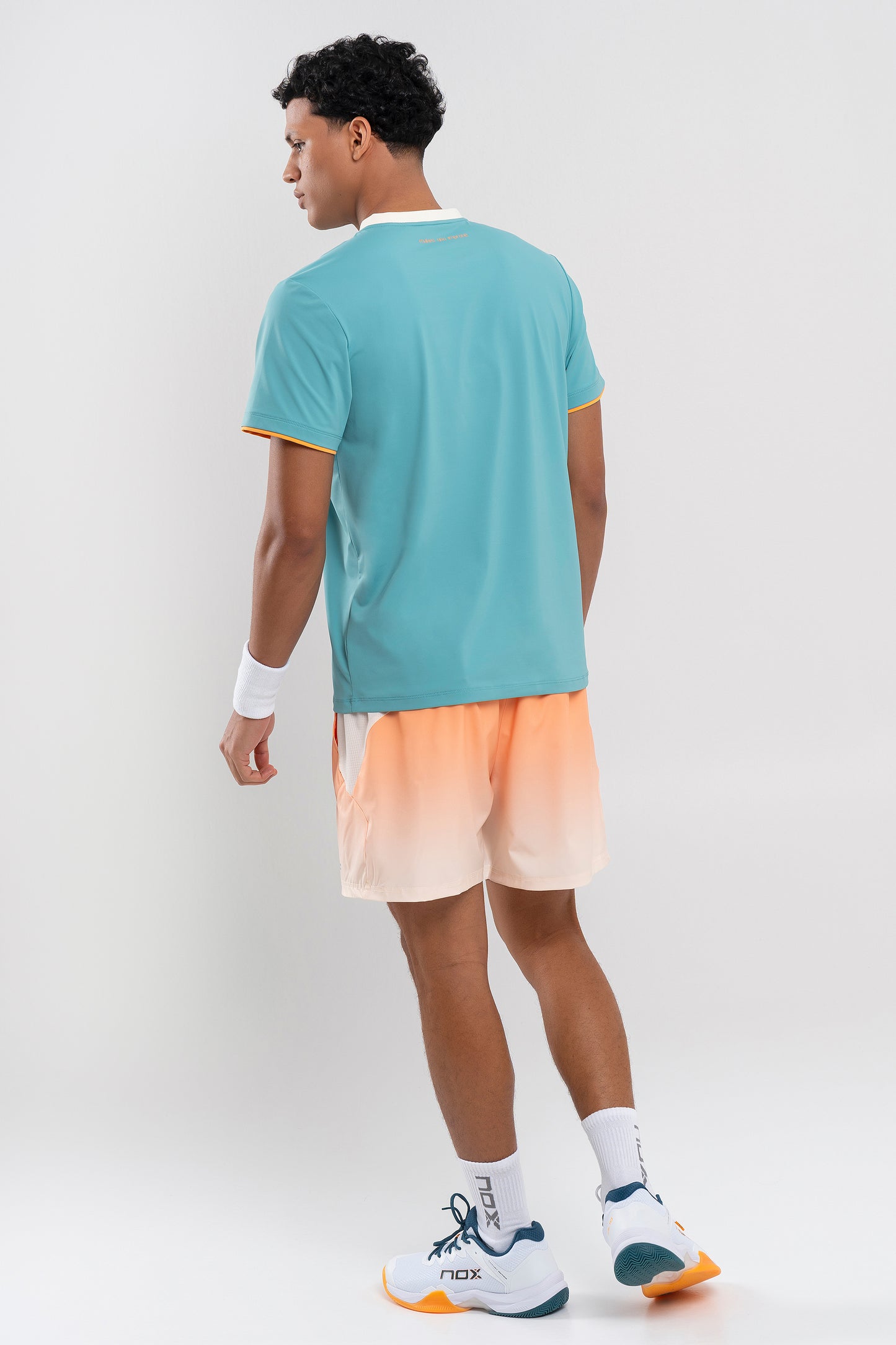Padelio marškinėliai vyrams NOX PRO POLO T-Shirt Dusty Turquoise