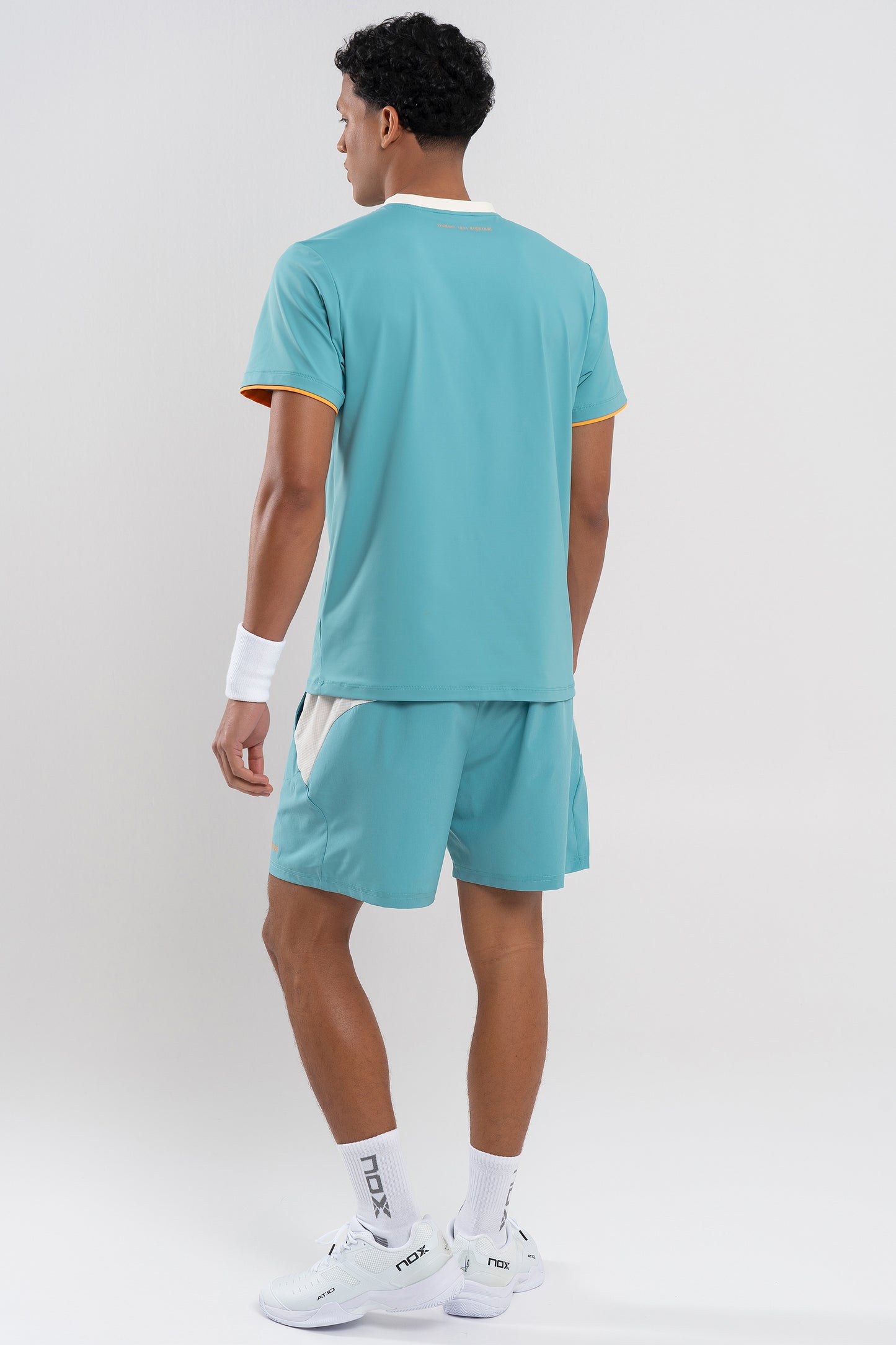 Padelio marškinėliai vyrams NOX PRO POLO T-Shirt Dusty Turquoise