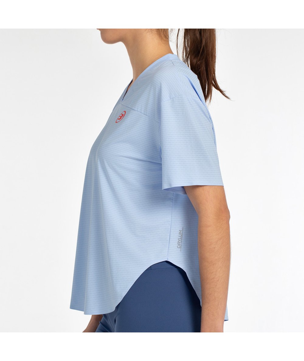 Bullpadel Belvis moteriški padelio marškinėliai (sp. žydra)