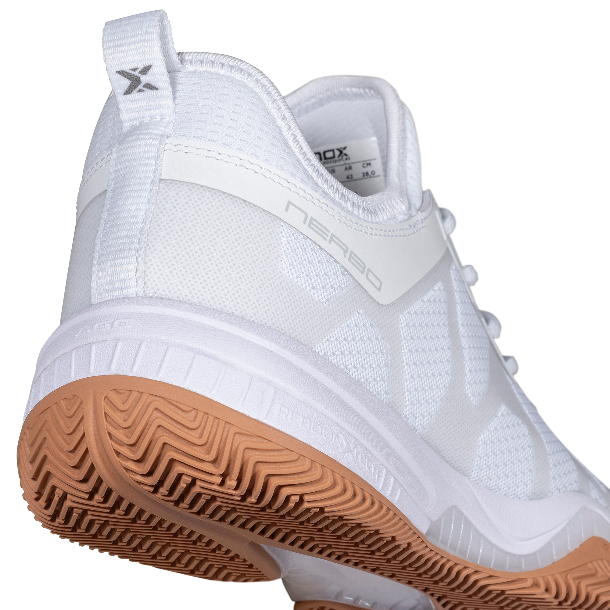NOX NERBO WHITE/GUM RUBBER padelio batai