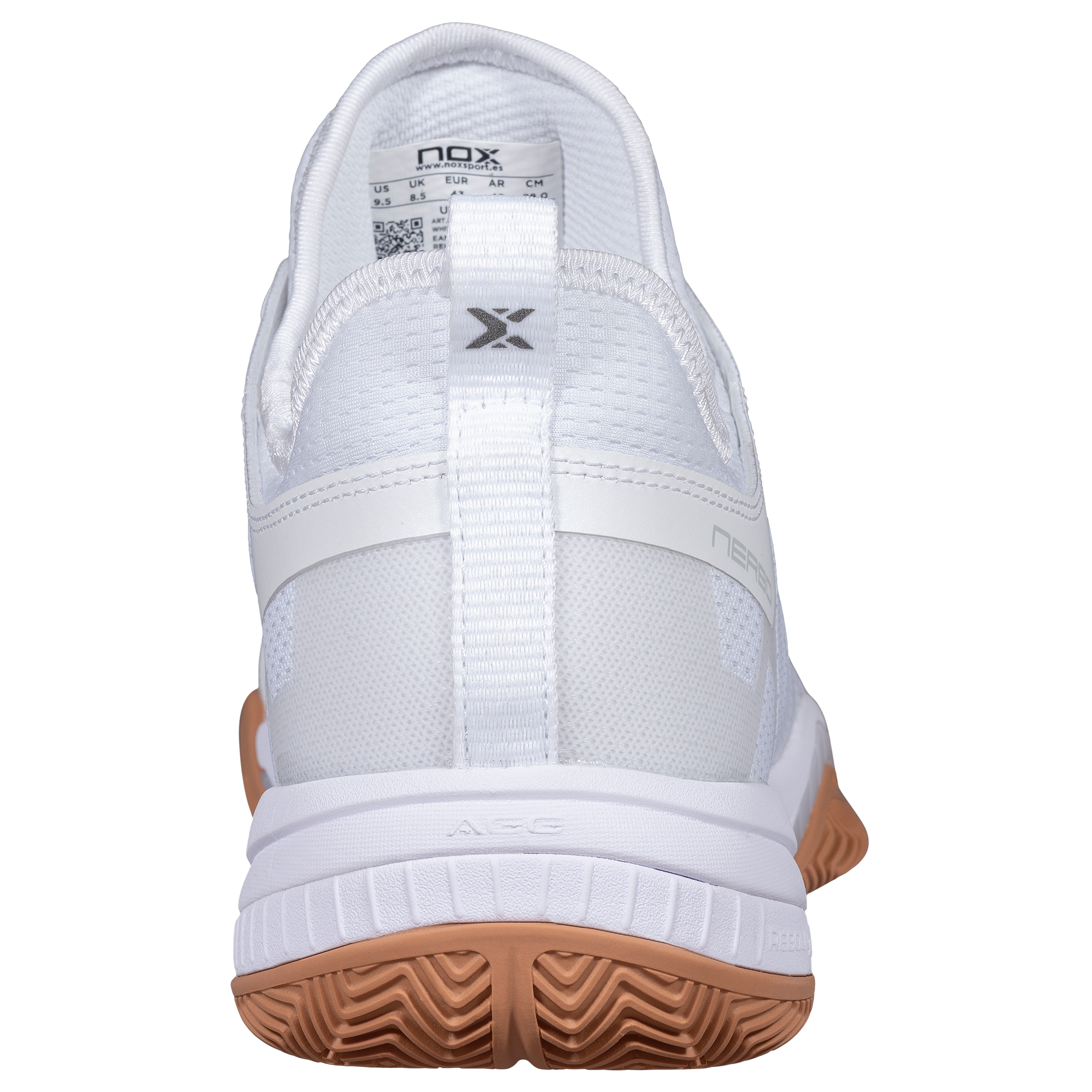 NOX NERBO WHITE/GUM RUBBER padelio batai