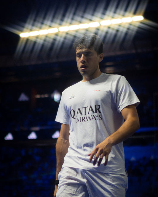 AGUSTIN TAPIA AT10 Sponsors T-shirt  padelio marškinėliai Balti