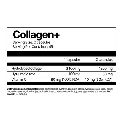 COLLAGEN+ formula with hyaluronic acid and vitamin C