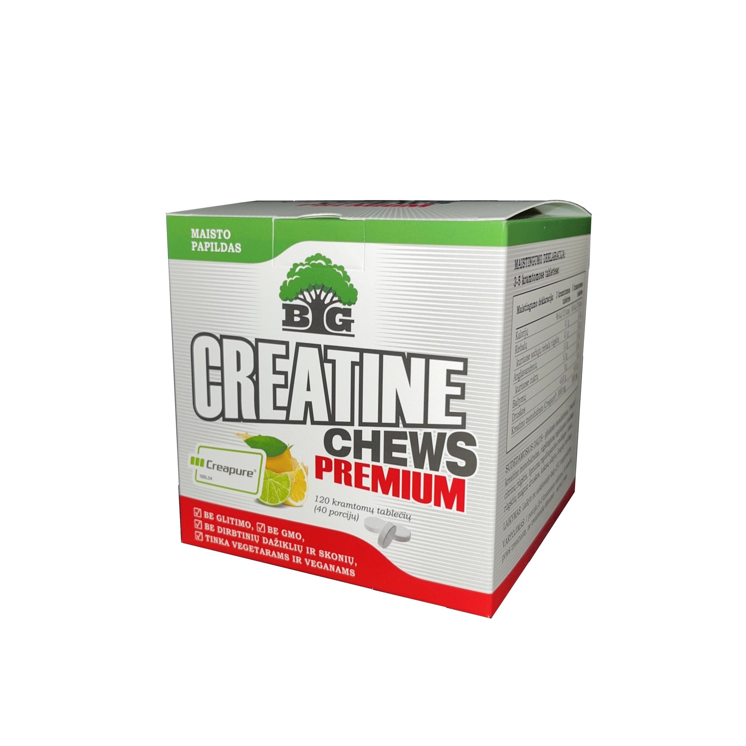 Baltų Galia Creatine Chews Premium 120 chewable tablets