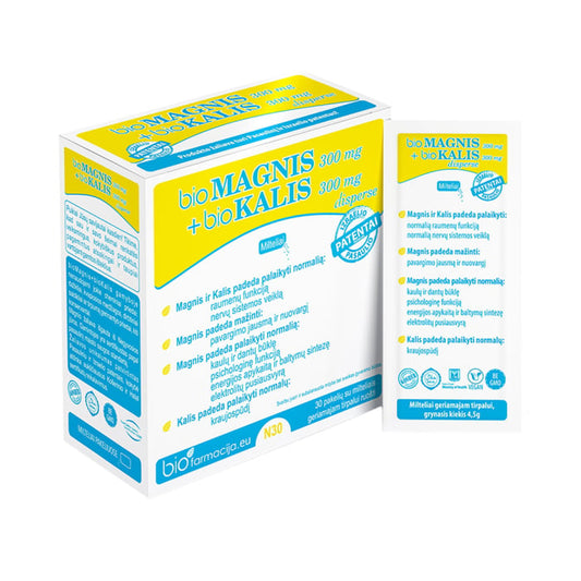 BIOMAGNIS 300 MG + BIOKALIS 300 MG DISPERSE (30 pakeliai)