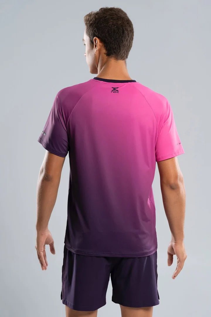 Nox Pro Tech vyriški padelio marškinėliai (sp. juoda/rožinė)