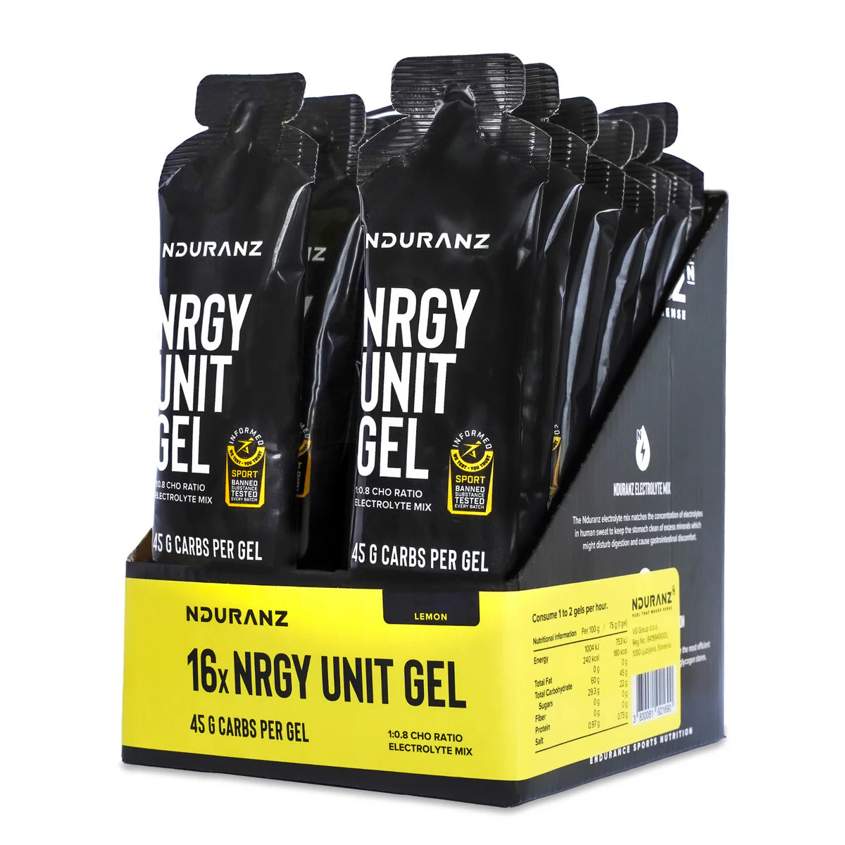 NDURANZ NRGY UNIT GEL 22.5G CARBS