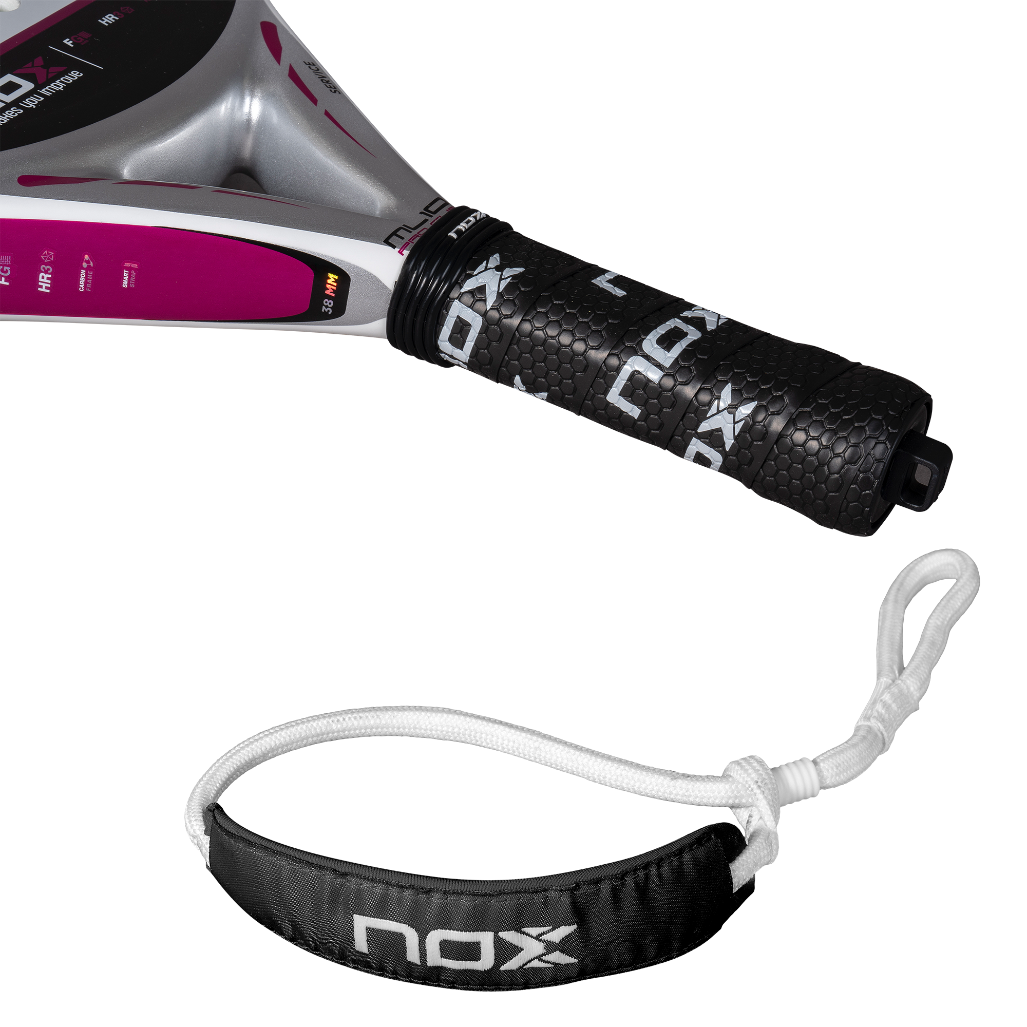 NOX ML10 Pro Cup SILVER padelio raketės rankena – klasikinė, su neslystančia apvija