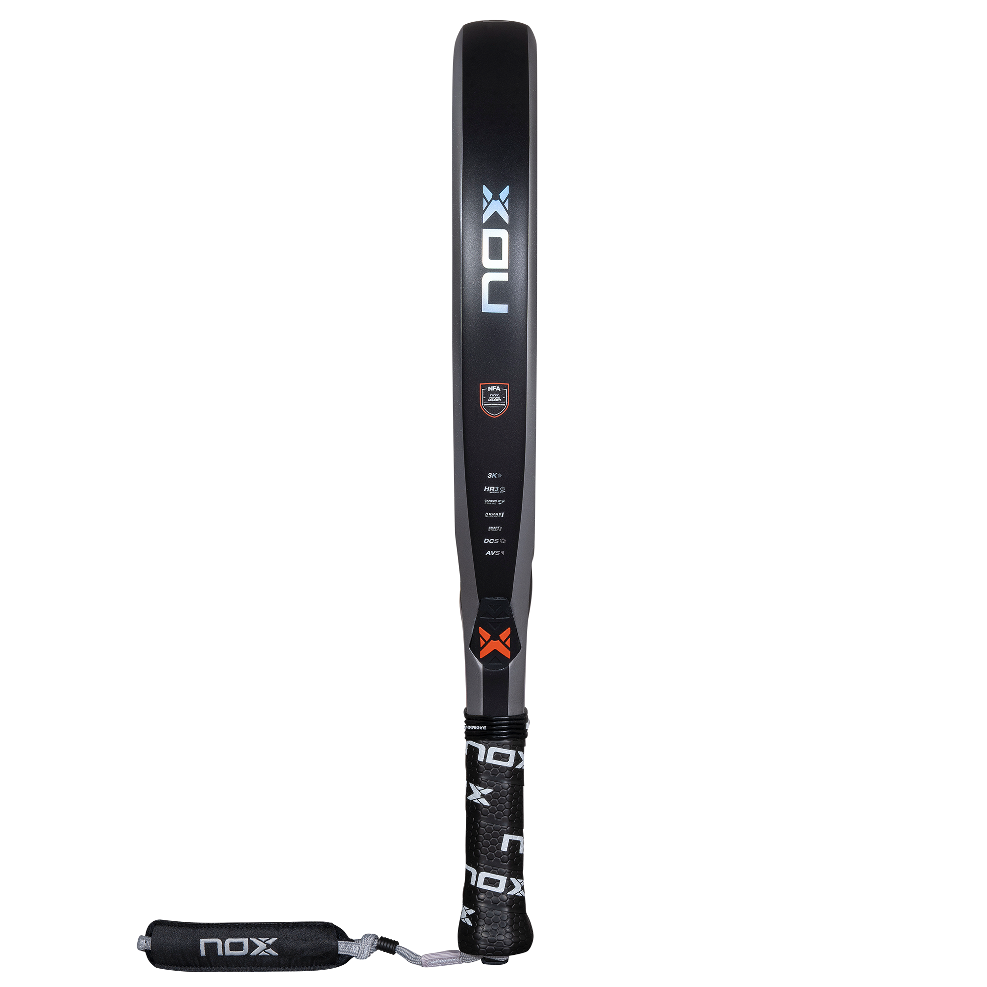 NextGen PRO HYBRID 3K padelio raketė – šoninis vaizdas, tvirtas rėmas ir technologinis stabilumas visų lygių žaidėjams