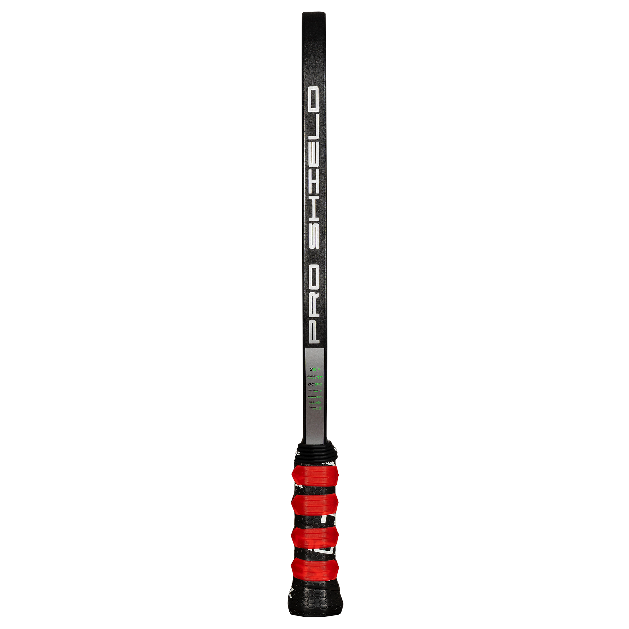 NOX PRO SHIELD piklbolo raketė – šoninis vaizdas, plonas ir tvirtas profilis, optimizuotas balansas pažengusiems žaidėjams