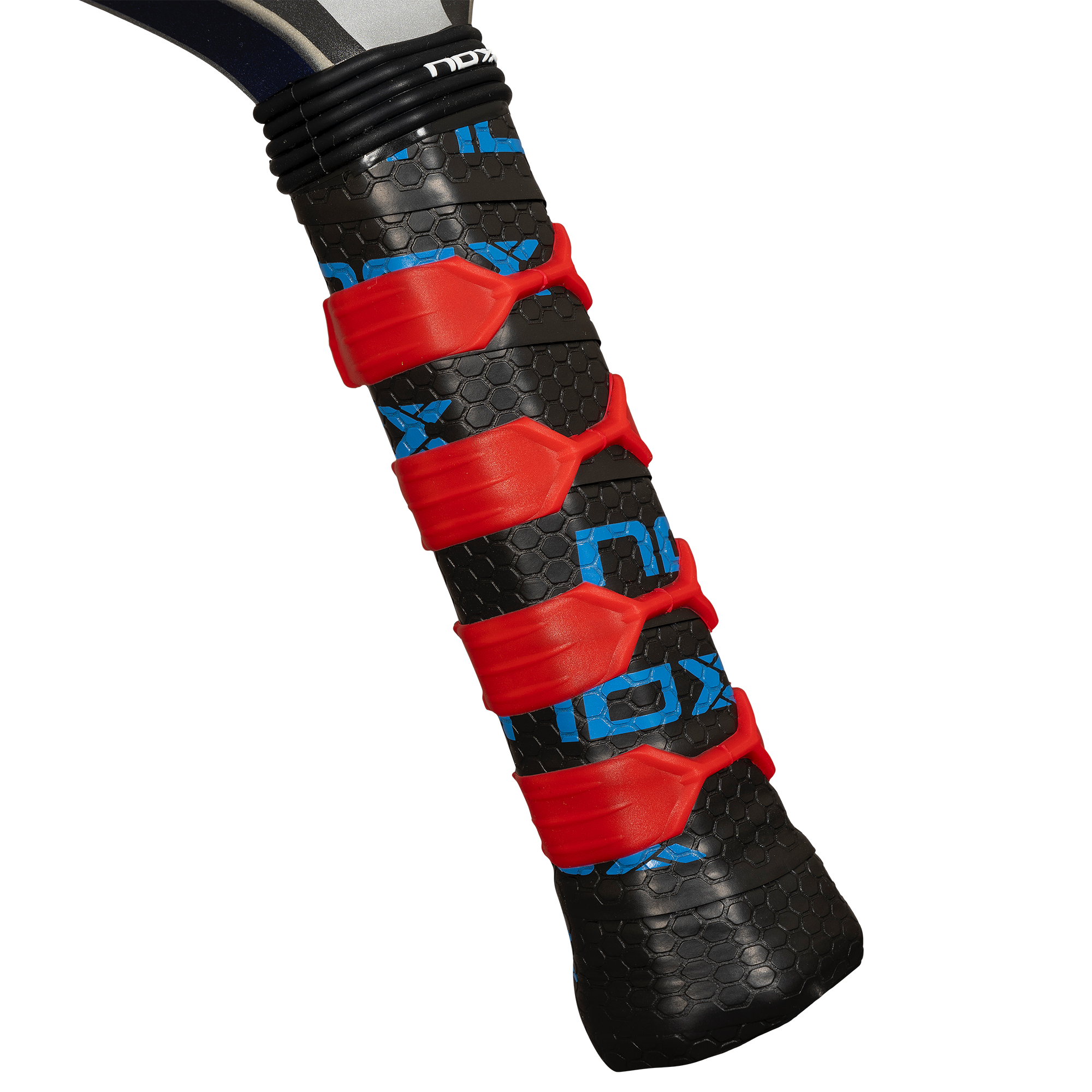 NOX PRO SHOT RACKET 12K Carbon raketės rankena – ergonomiška, su neslystančia apvija ir patogiu sukibimu