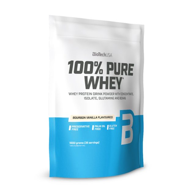 BioTechUSA 100% Pure Whey 1000g protein concentrate-isolate and BCAA complex
