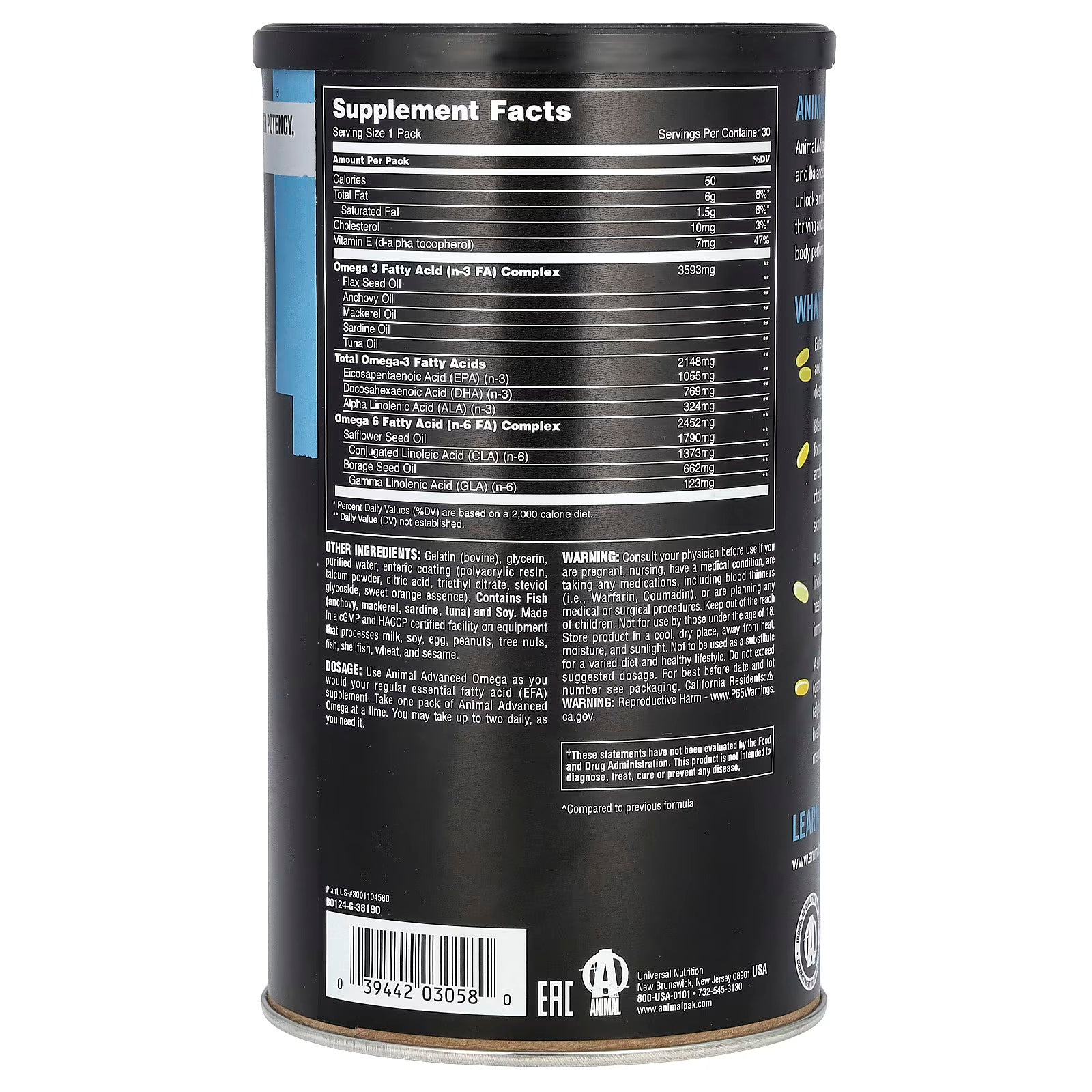 UNIVERSAL ANIMAL ADVANCED OMEGA-3 FATTY ACIDS