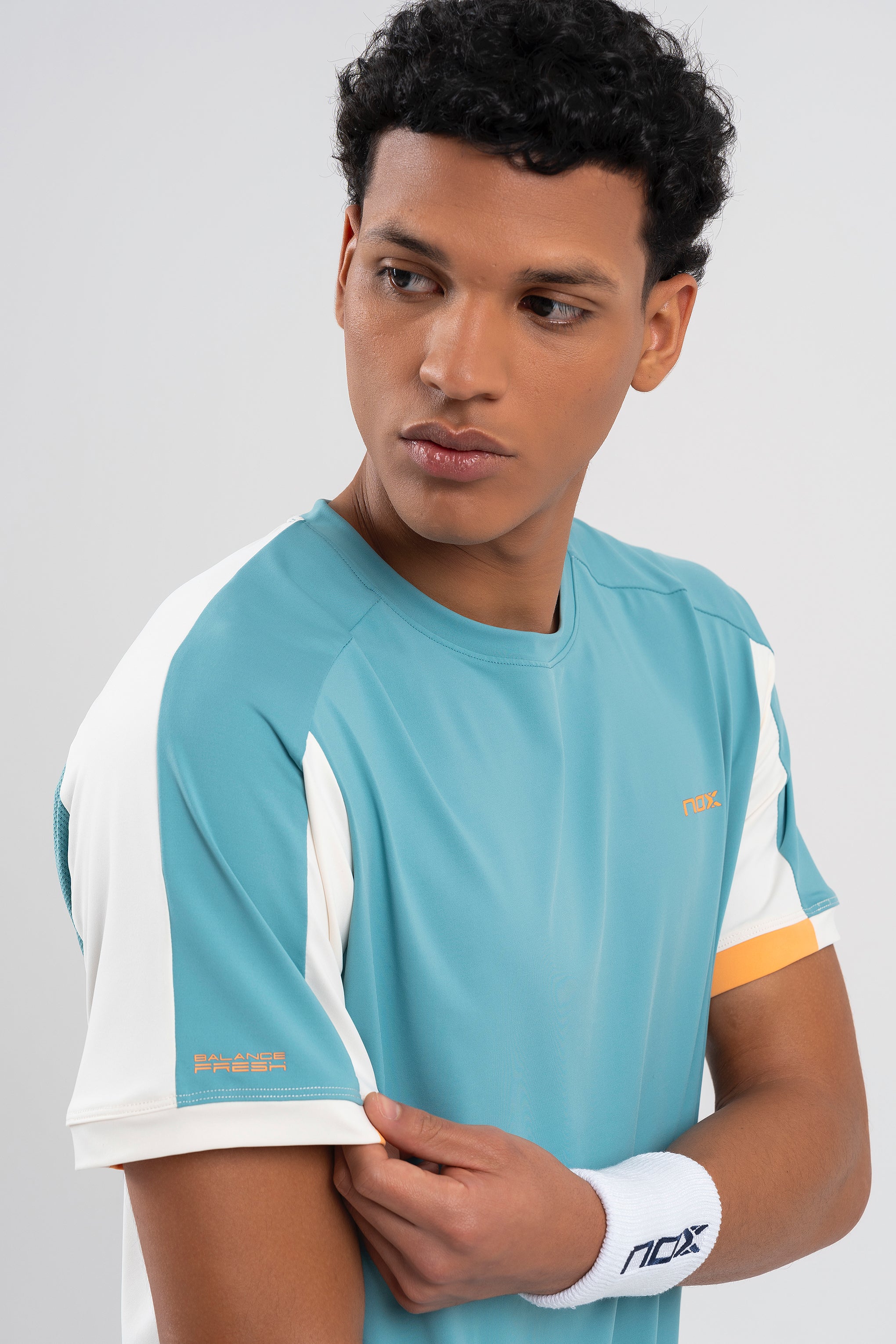 Men's padel shirt NOX PRO T-SHIRT Dusty Turquoise