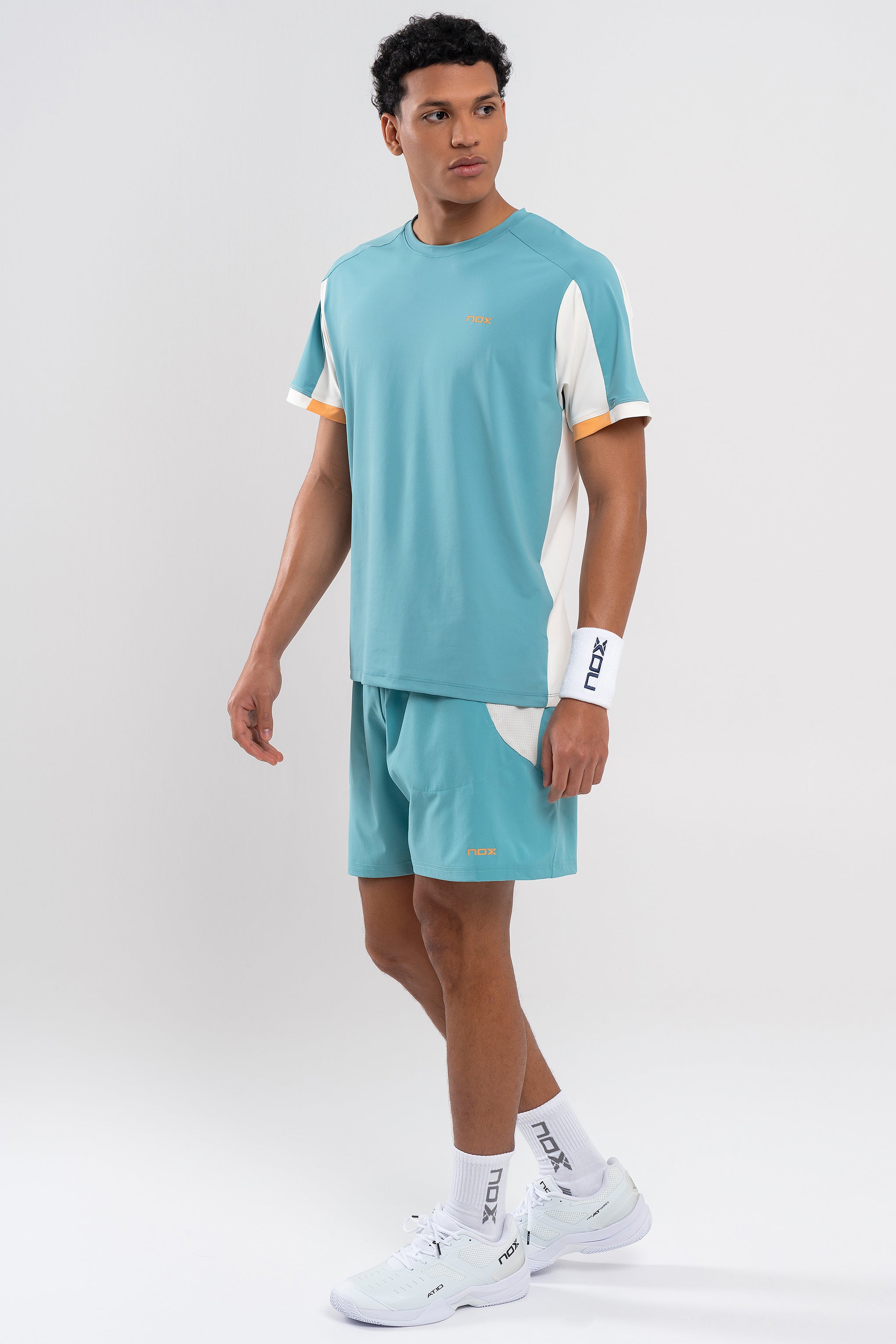 Men's padel shirt NOX PRO T-SHIRT Dusty Turquoise