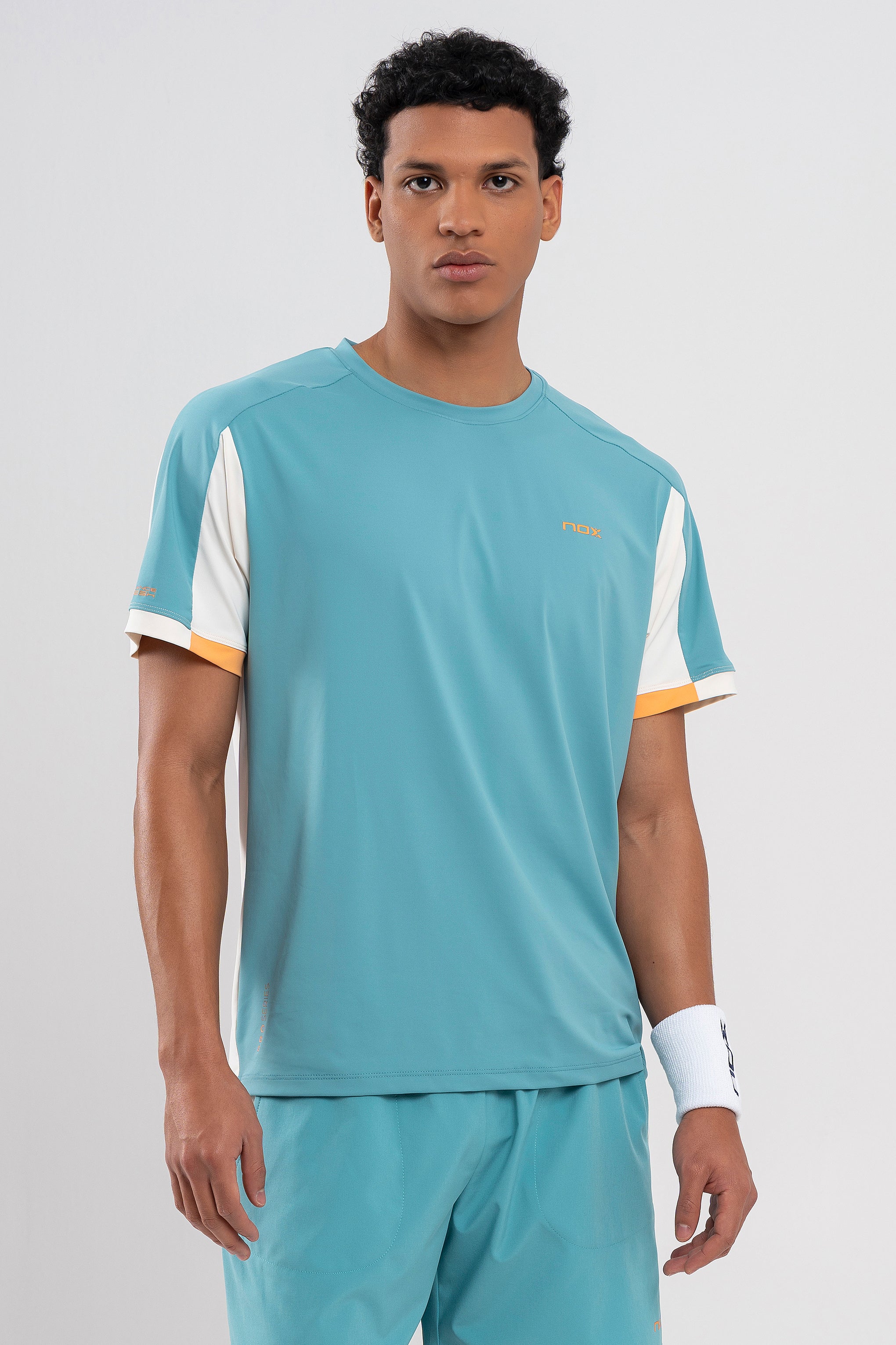Men's padel shirt NOX PRO T-SHIRT Dusty Turquoise