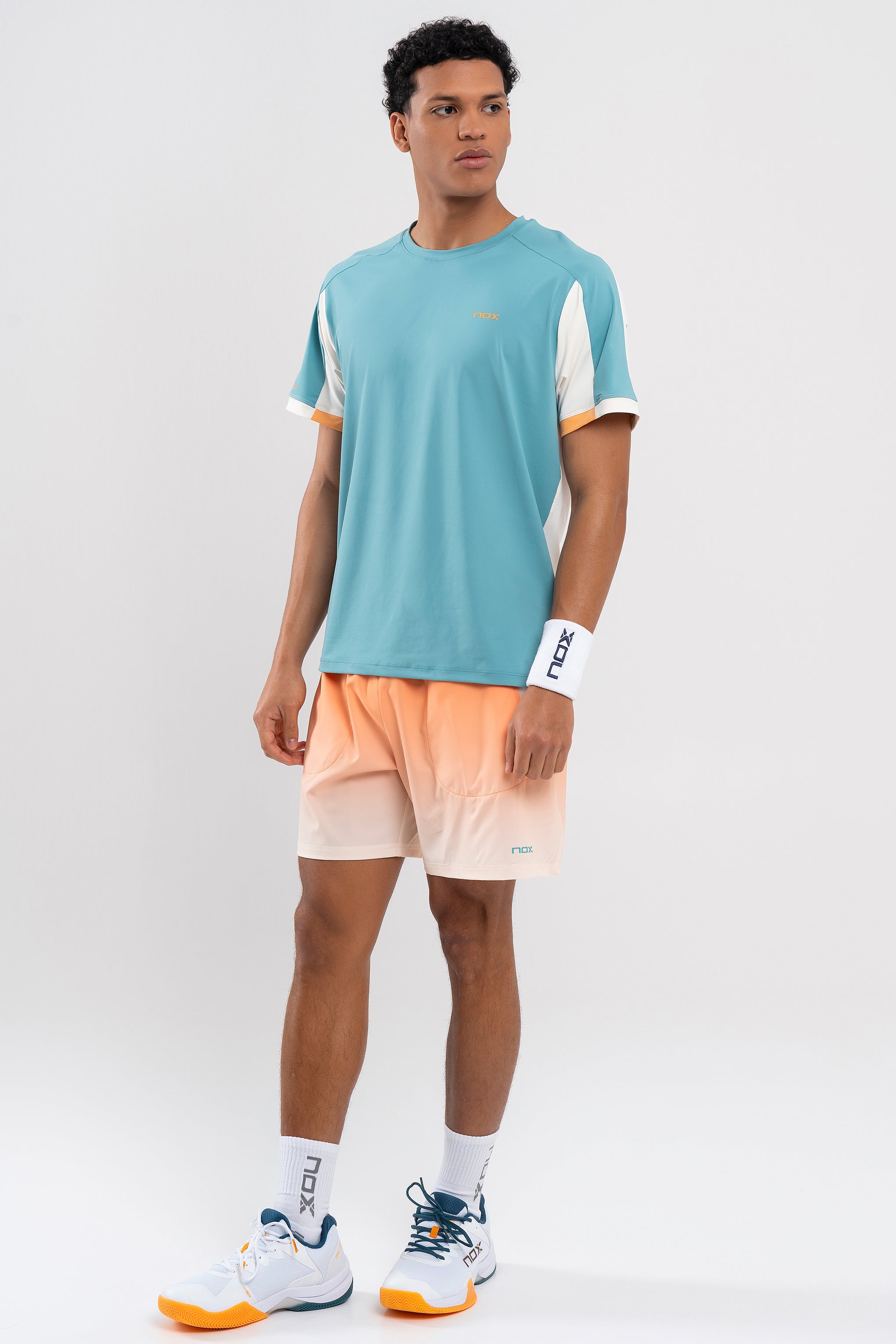 Men's padel shirt NOX PRO T-SHIRT Dusty Turquoise