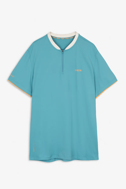 Padelio marškinėliai vyrams NOX PRO POLO T-Shirt Dusty Turquoise