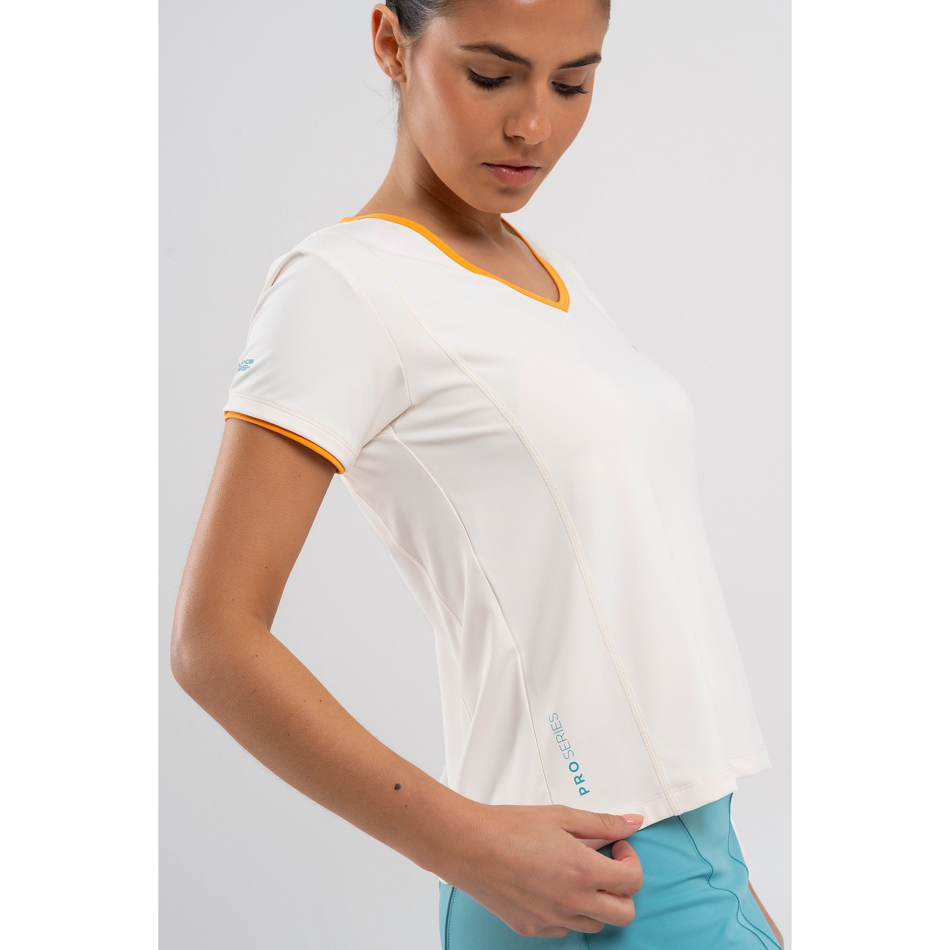 Women's padel shirt NOX PRO Top (sp. Vanilla Ice)