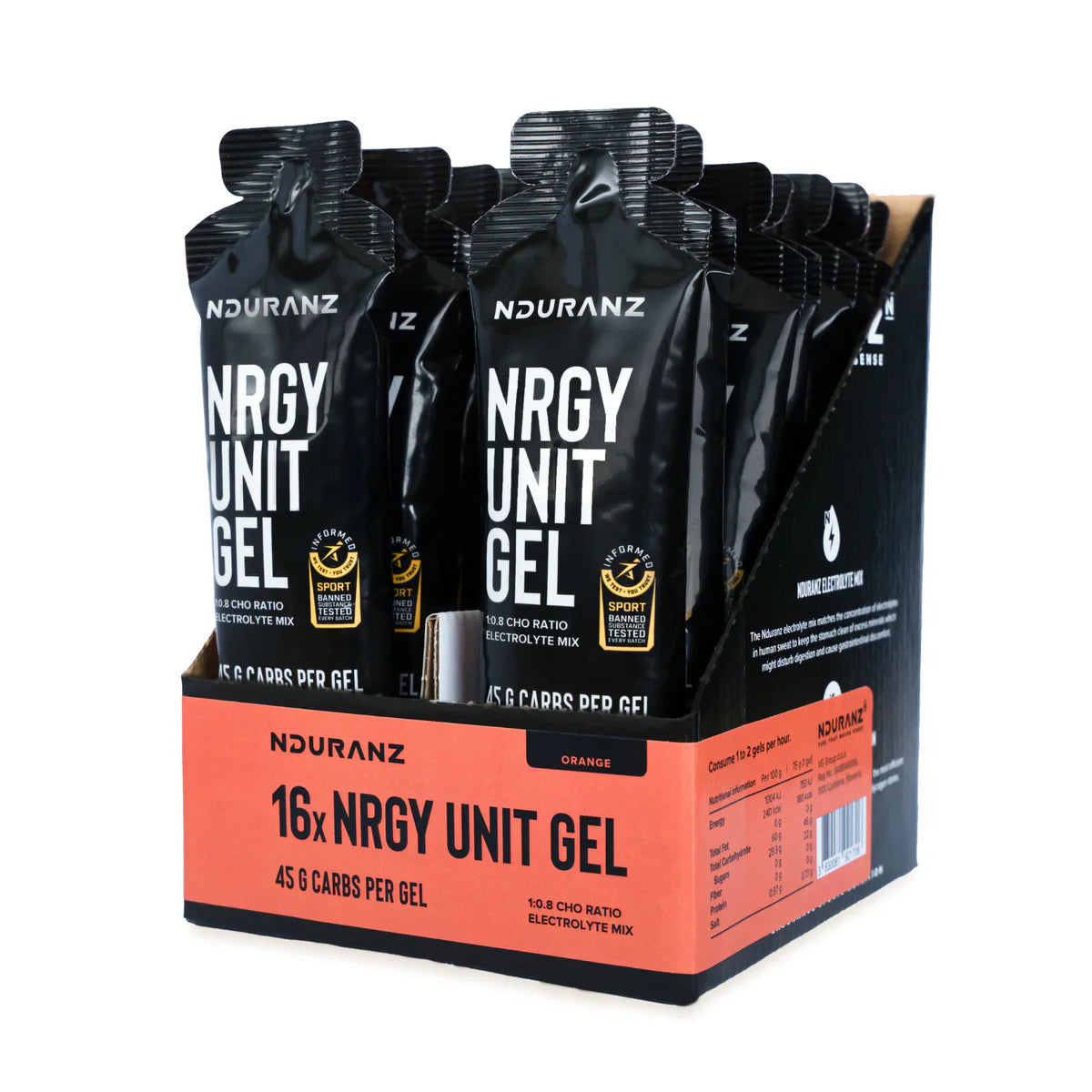 NDURANZ NRGY UNIT GEL 22.5G CARBS