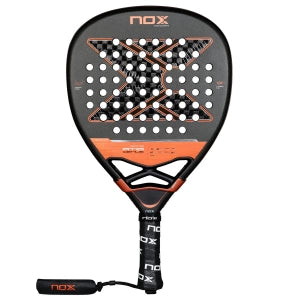 NOX AT10 Genius 12K padelio raketė – priekinis vaizdas, 12K anglies pluošto paviršius