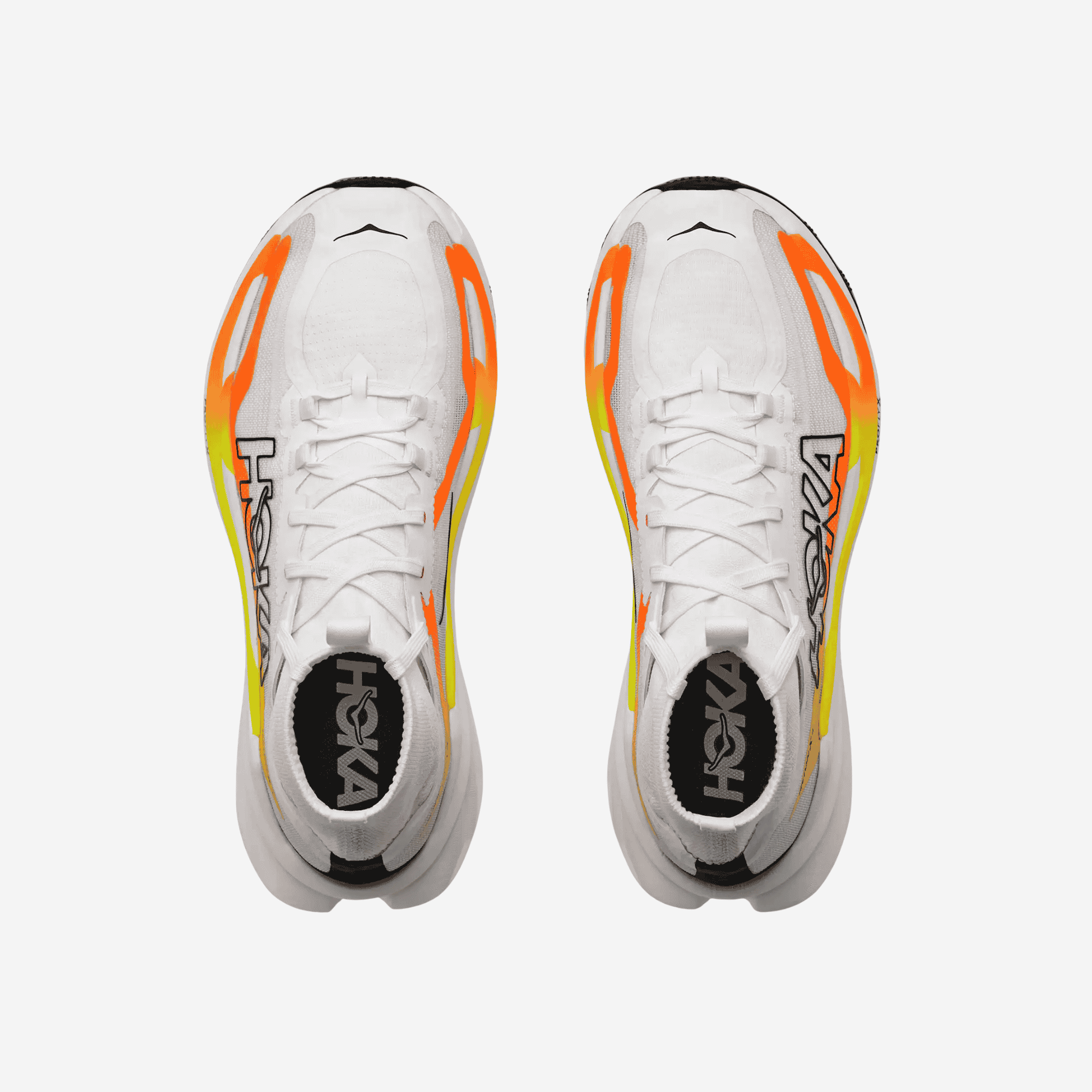 HOKA Tecton X 4 vyriški trail bėgimo batai – Balta / Oranžinė