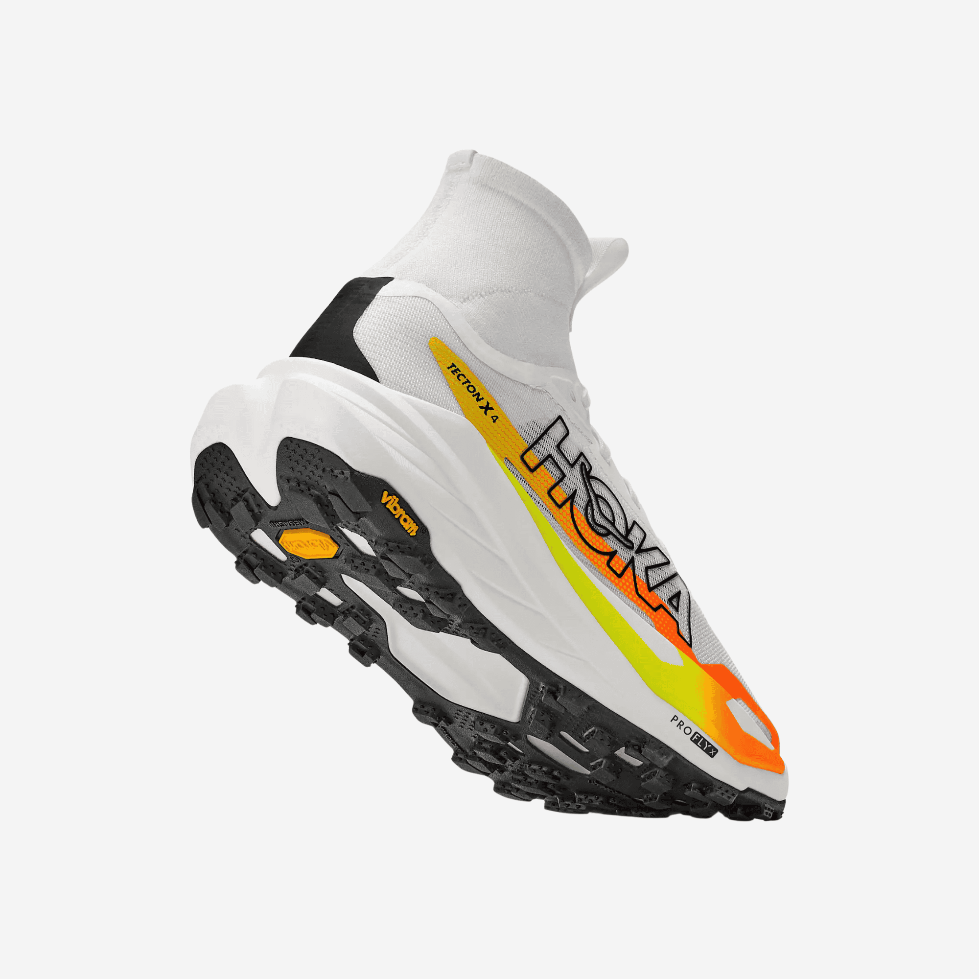 HOKA Tecton X 4 vyriški trail bėgimo batai – Balta / Oranžinė