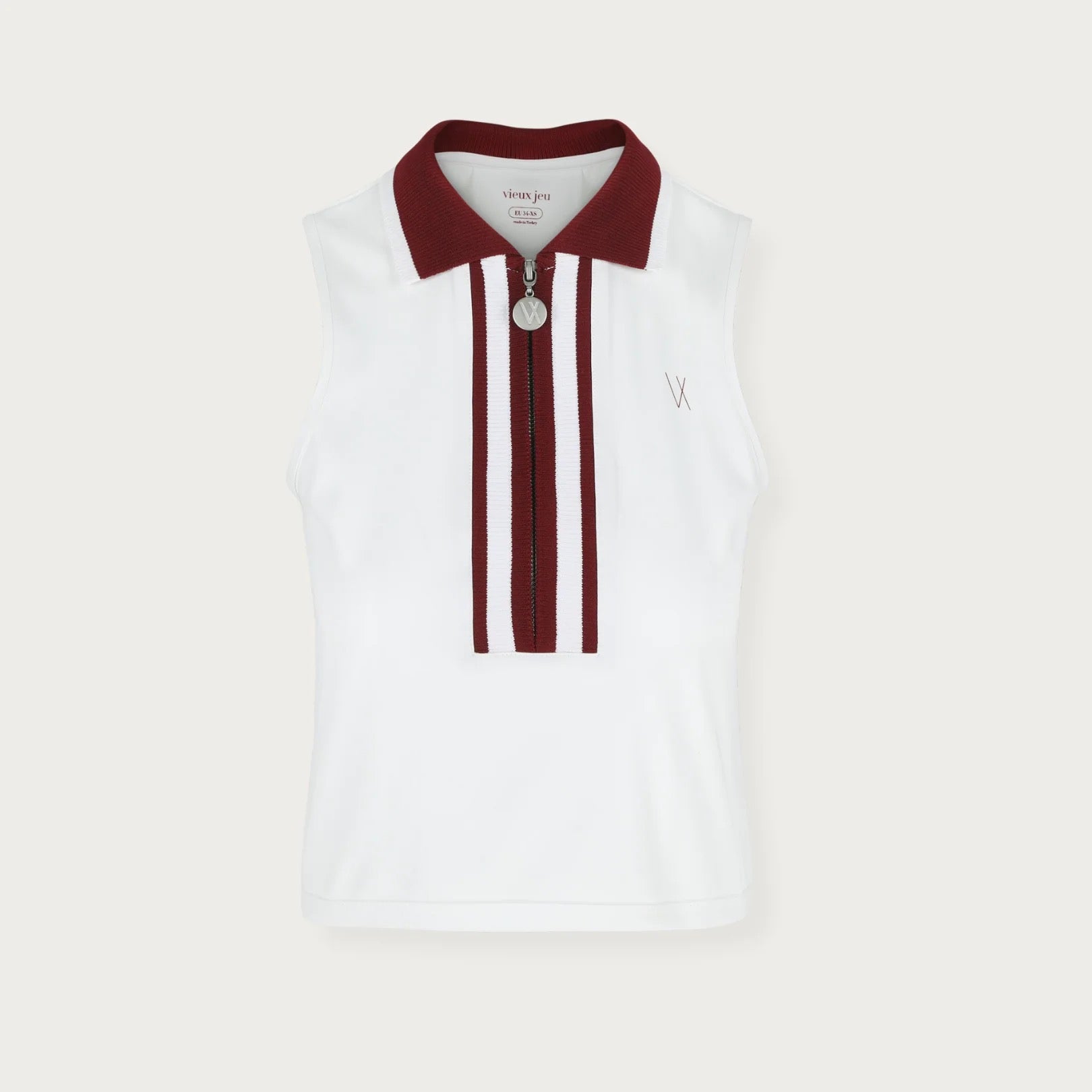 Marškinėliai be rankovių VIEUX JEU Josephine White/Burgundy (S)