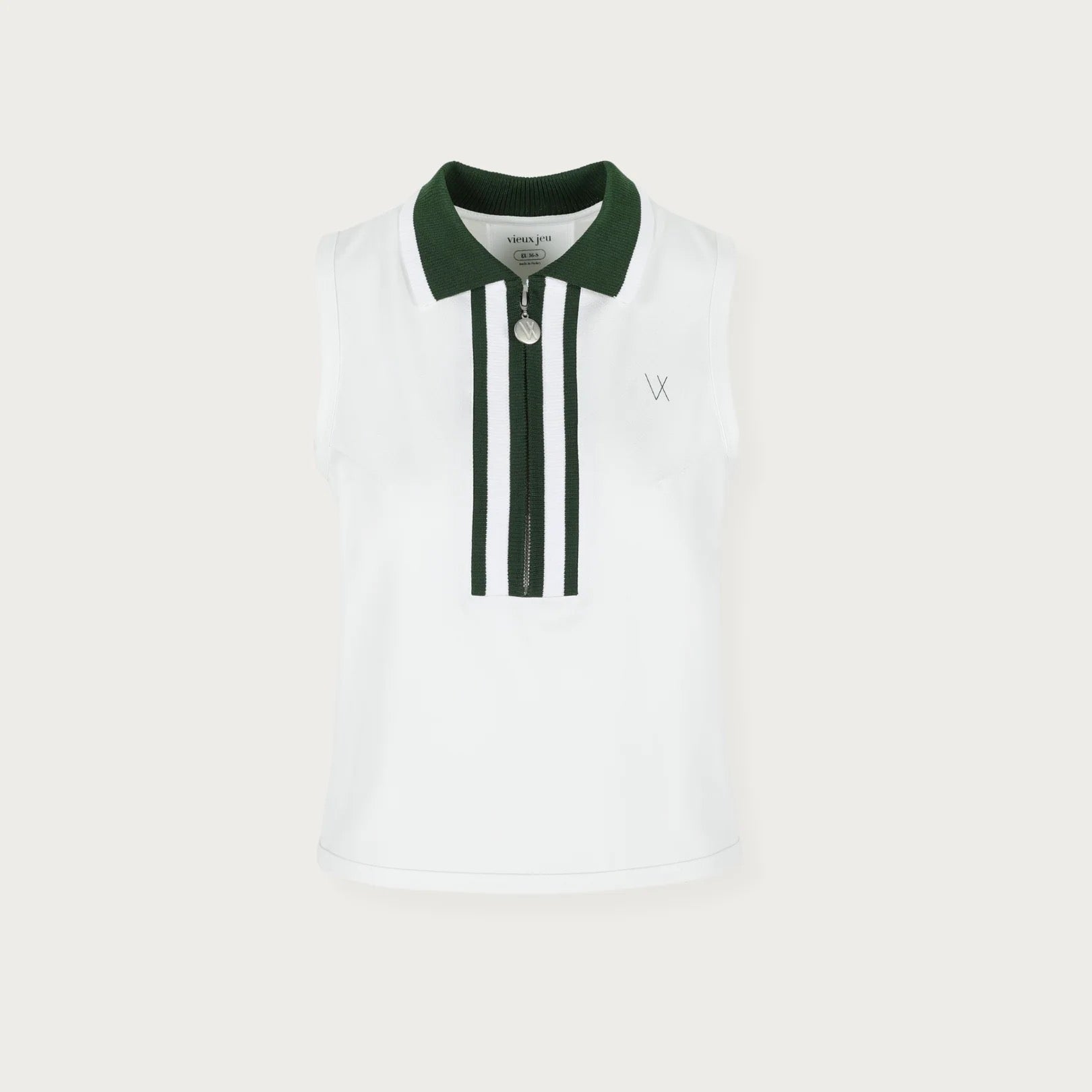Marškinėliai be rankovių VIEUX JEU Josephine White/Green (XL)