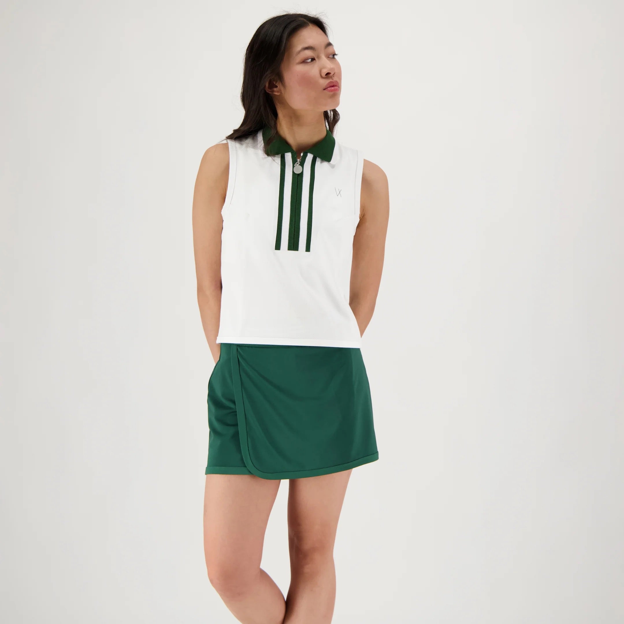 Marškinėliai be rankovių VIEUX JEU Josephine White/Green (XL)