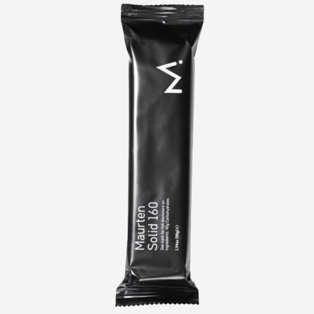 Maurten Solid 160 energinis batonėlis ištvermės sportui, skirtas bėgikams ir dviratininkams be kakavos supakuotas