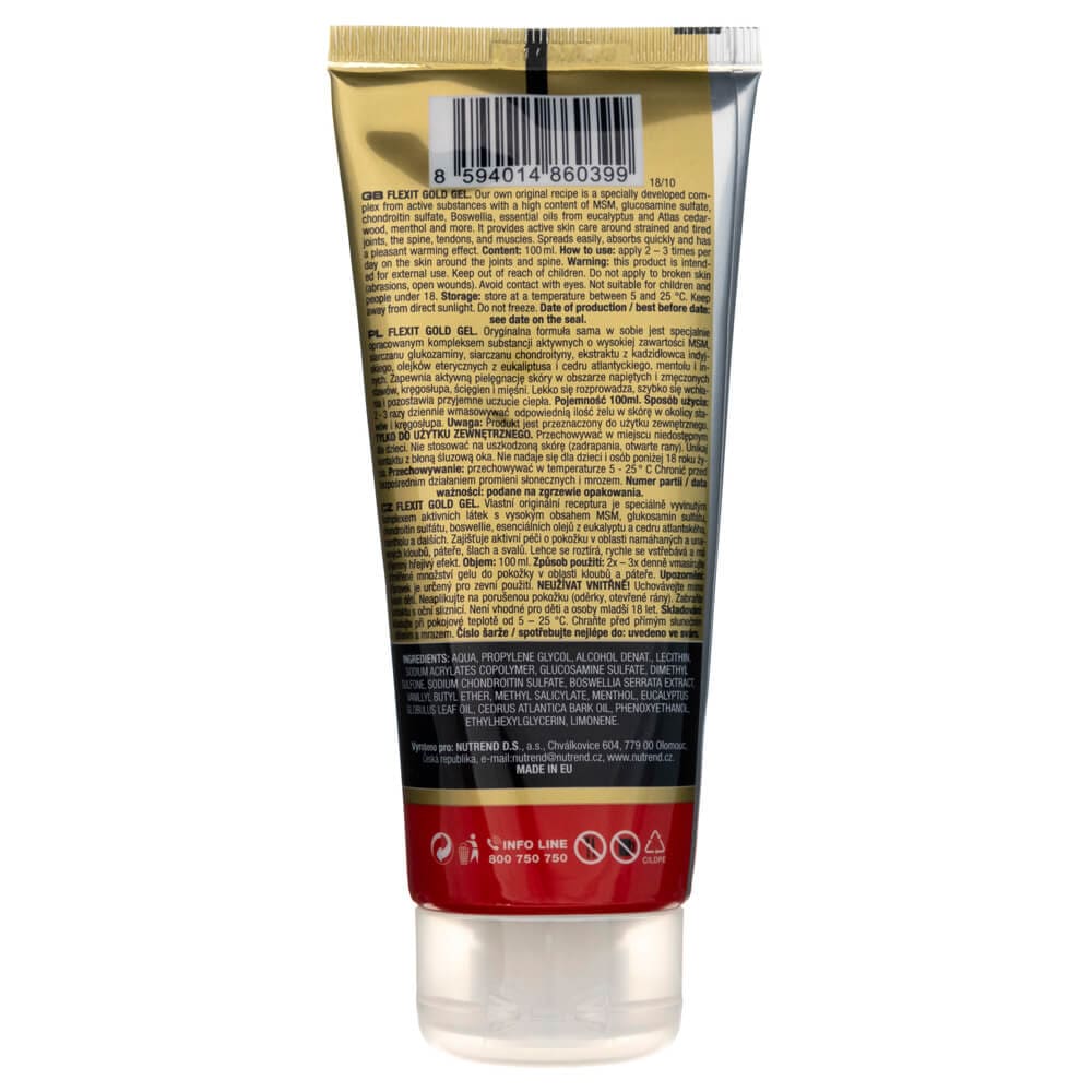 Nutrend Flexit Gold, šildomasis gelis - 100 ml Nutrend