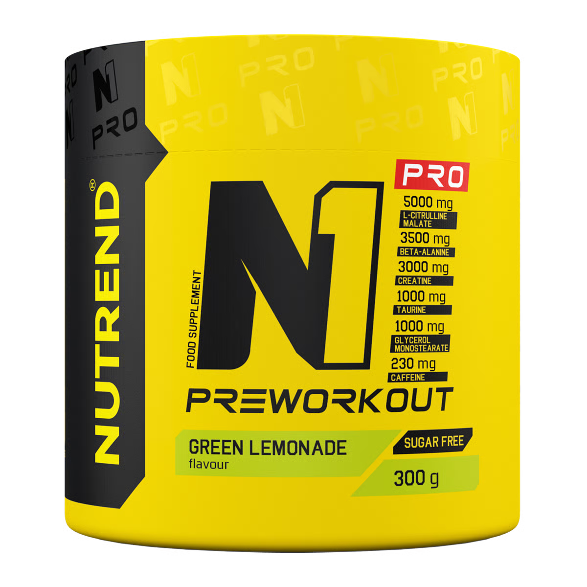 nutrend-n1-pro-preworkout-green-lemonade 300g caffeine kofeinas