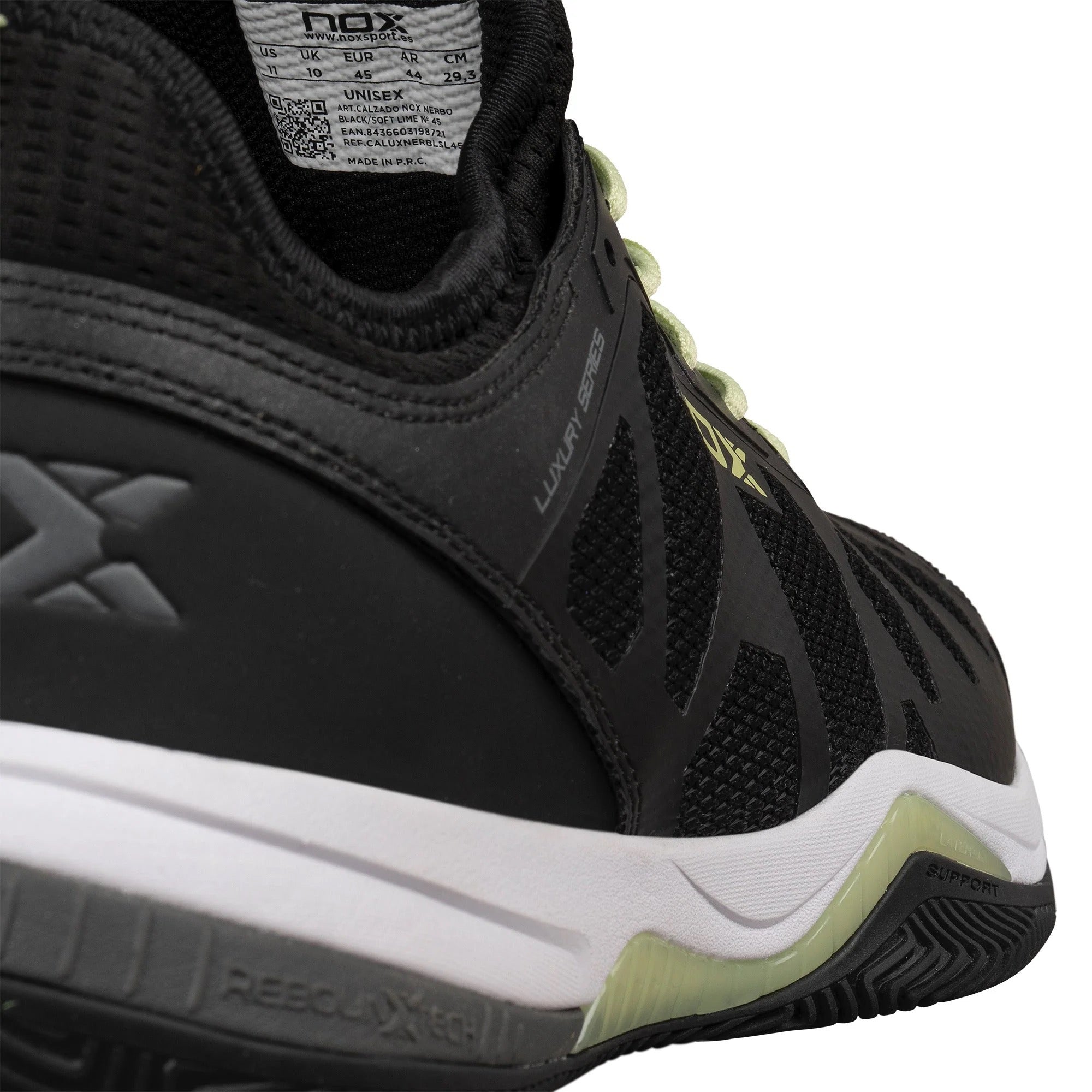 Padelio batai NOX Nerbo Black/Soft Lime (45)