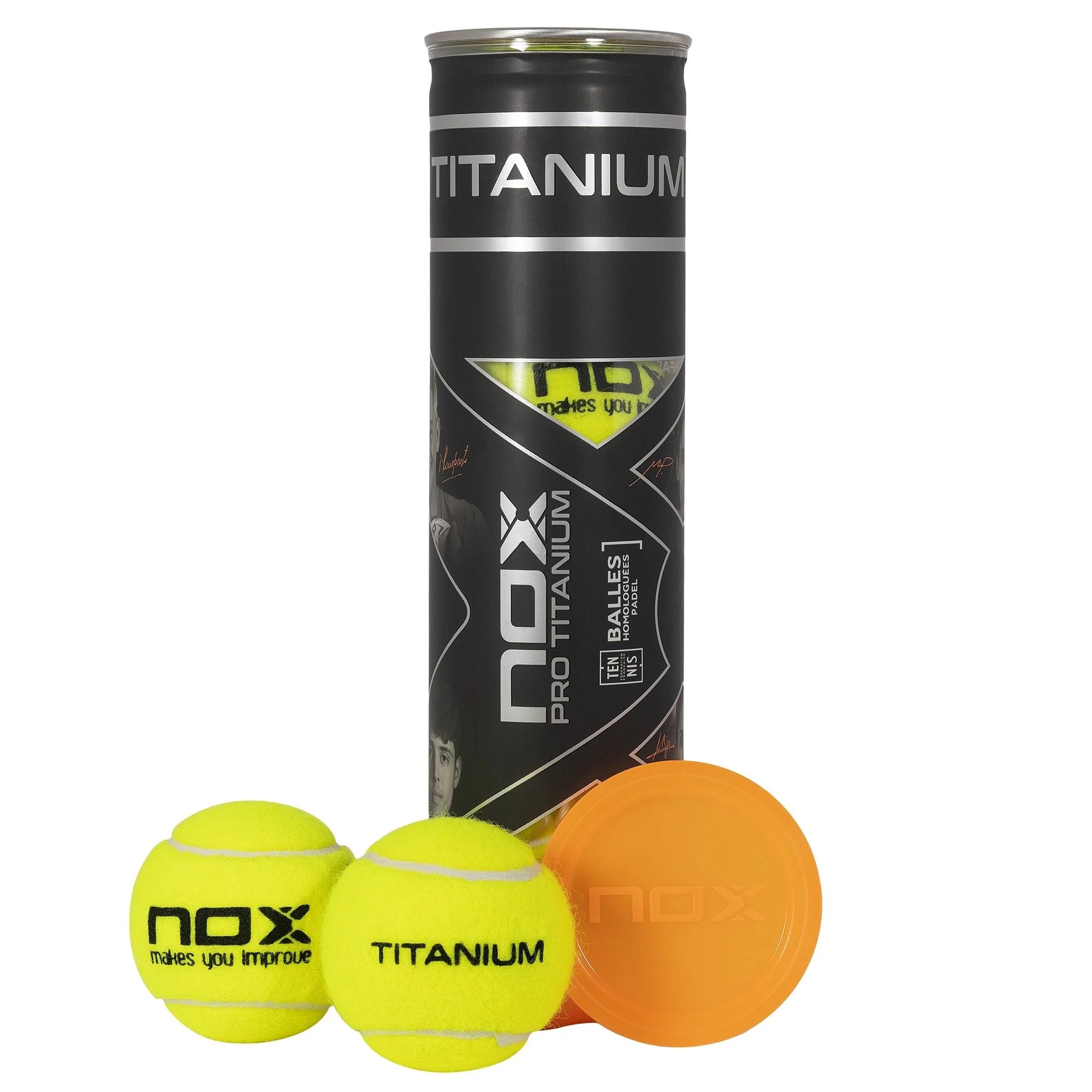 Padelio kamuoliai NOX PRO Titanium (4 kamuolių pakuotė)