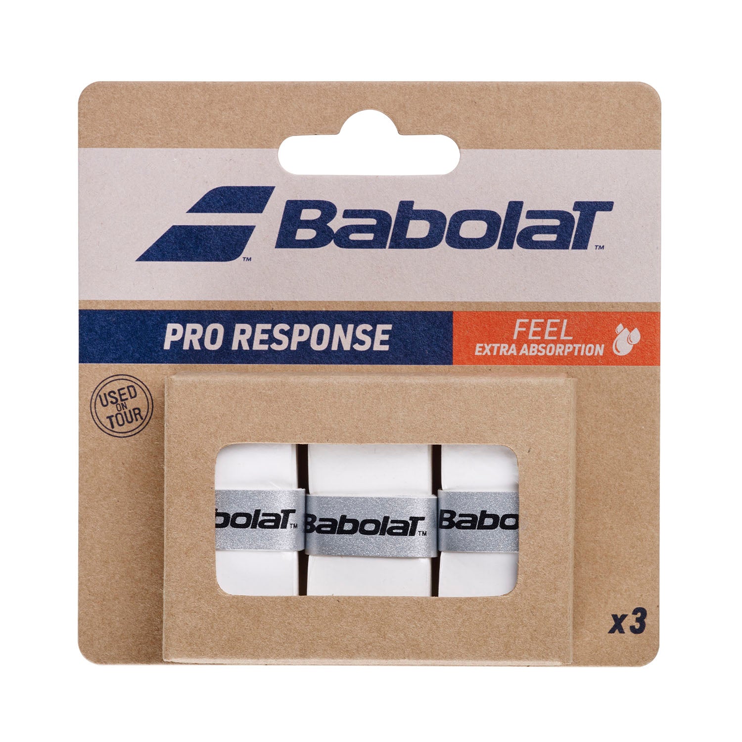 Koto apvijos BABOLAT Pro Response White, 3 vnt