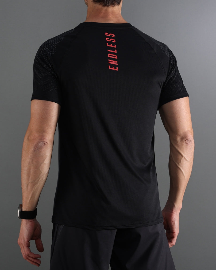 Marškinėliai ENDLESS Feisty Hexagon Titanium Black (XL)